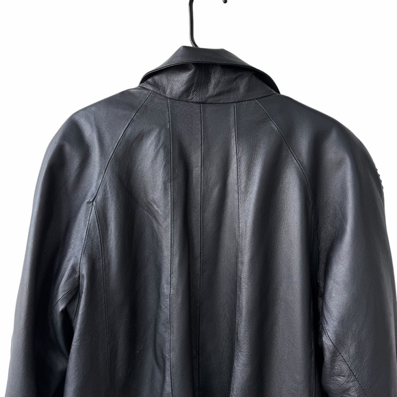 Veranesi Women’s Black Leather Coat with Braided details plus size 24w - Picture 8 of 9